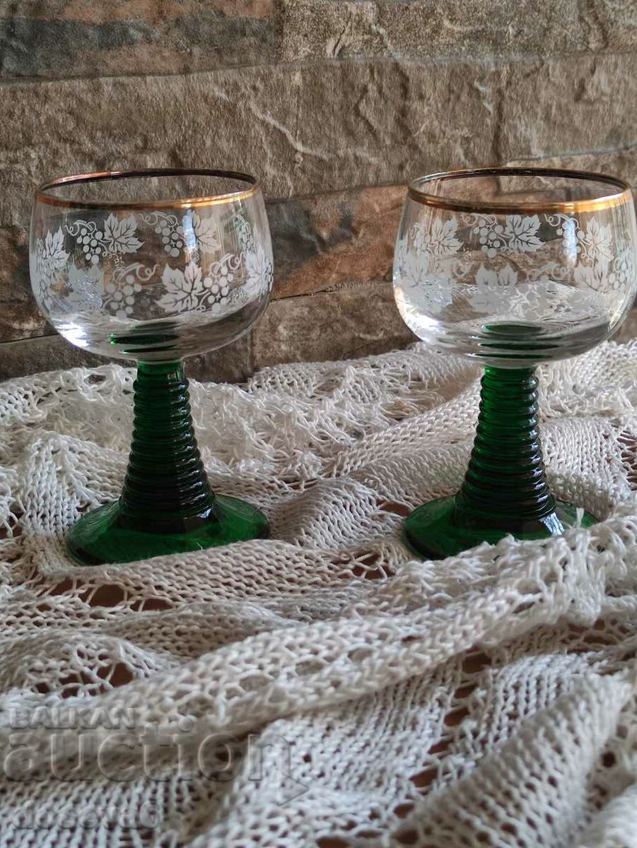 Two glasses of beautiful, perhaps crystal glass