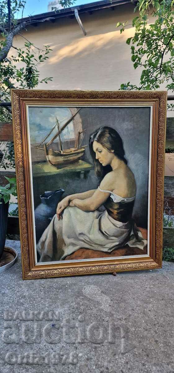 Livrarea Francisco Ribera – Pictură veche mare pe pânză, 85cm/ 68cm Livrarea Francisco Ribera – Pictură veche mare pe pânză, 85cm/ 68cm