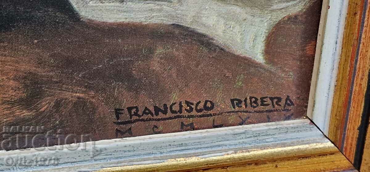 Francisco Ribera – Pictură veche mare pe pânză, 85cm/ 68cm - 6 Francisco Ribera – Pictură veche mare pe pânză, 85cm/ 68cm - 6