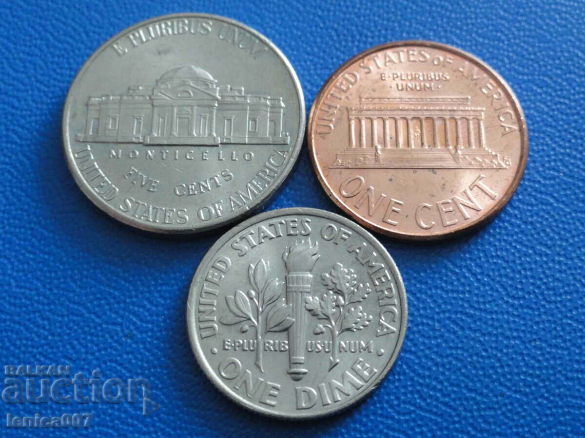 USA - Coins (3 pieces) with price 2.90 BGN | € 1.48 USA - Coins (3 pieces) with price 2.90 BGN | € 1.48