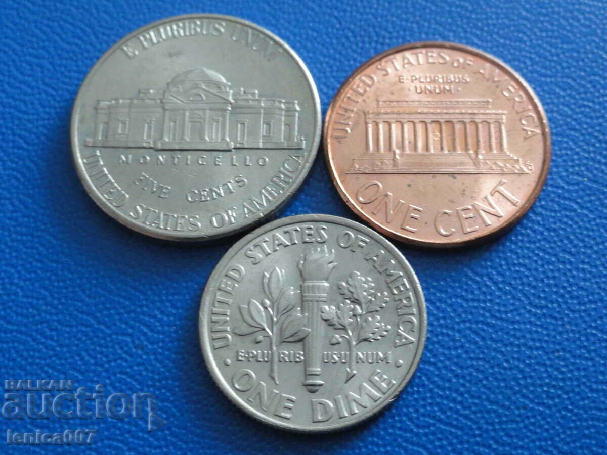 USA - Coins (3 pieces) - 6 USA - Coins (3 pieces) - 6
