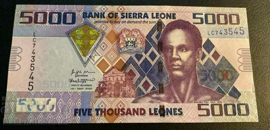 Sierra Leone 5000 Leoni 2021 Pick 32 Unc