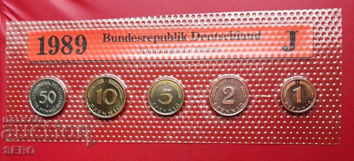 Germany-SET 1989 J-Hamburg of 5 coins