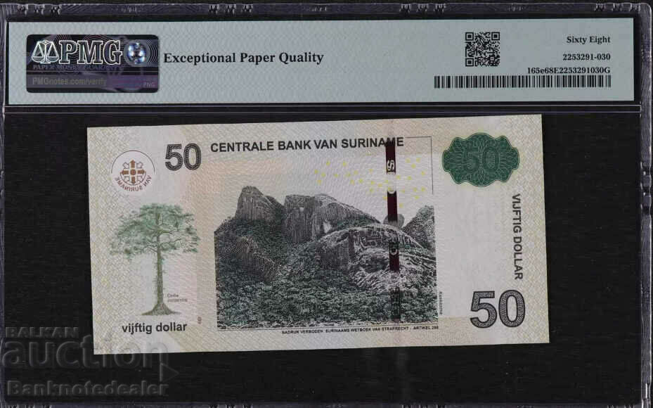 Σουρινάμ 50 δολάρια 2012 Επιλογή 165e PMG 68 με τιμή 120.00 BGN | € 61.36 Σουρινάμ 50 δολάρια 2012 Επιλογή 165e PMG 68 με τιμή 120.00 BGN | € 61.36