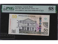 Suriname 50 Dollars 2012 Pick 165e PMG 68