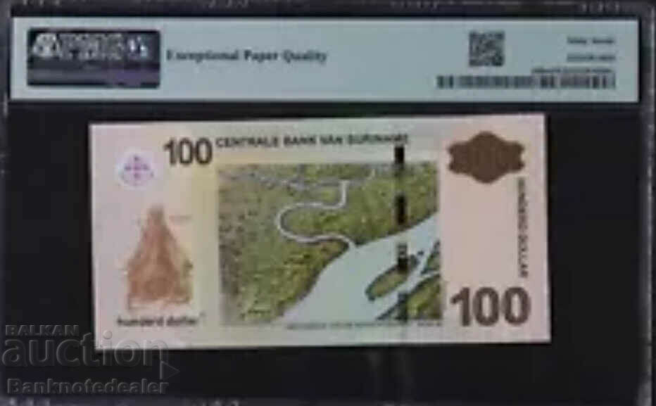 Suriname 100 Dollars 2012 Pick 166e PMG 67 with price 150.00 BGN | € 76.69 Suriname 100 Dollars 2012 Pick 166e PMG 67 with price 150.00 BGN | € 76.69