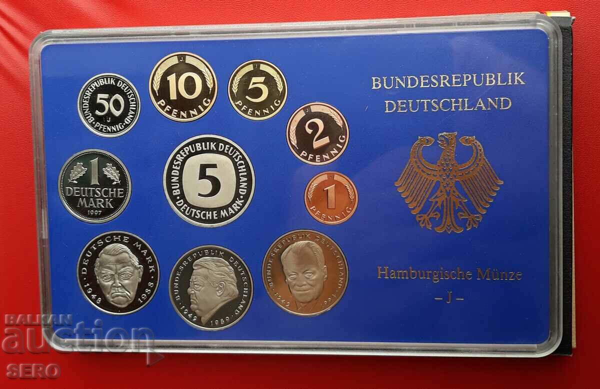 Γερμανία-ΣΕΤ 1997 J-Hamburg-10 νομίσματα-ματ-γυαλιστερό