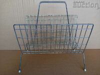 retro vintage newspaper and magazine rack 70s chrome