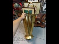 A massive German old brass dish in the shape of an umbrella