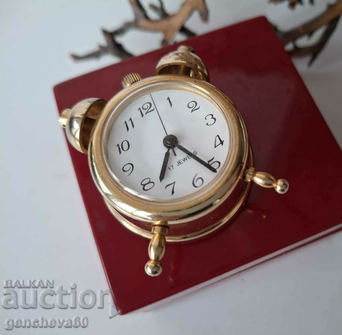 Auction UNIQUE!!! Mechanical mini alarm clock for collection Auction UNIQUE!!! Mechanical mini alarm clock for collection