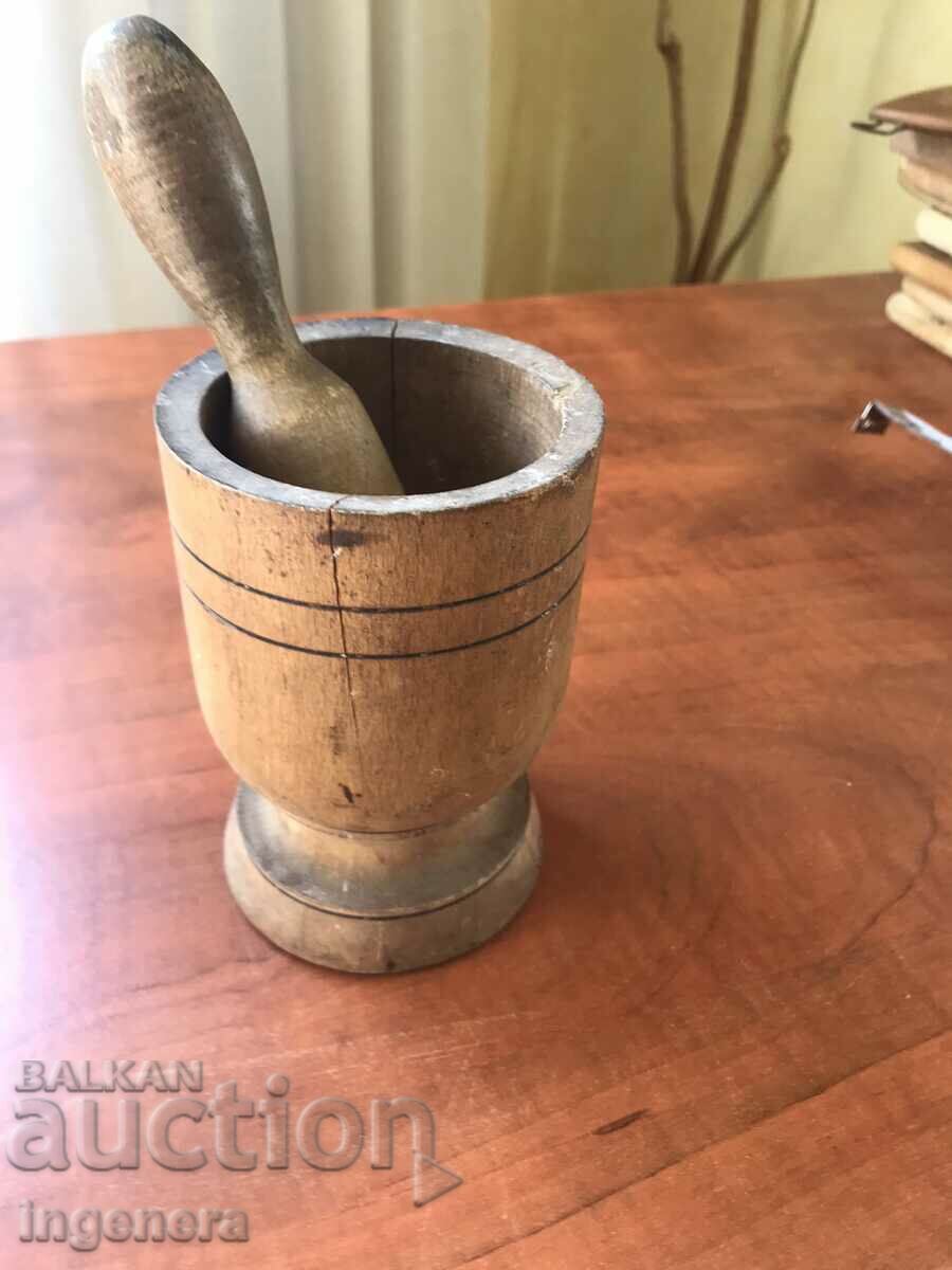 MORTAR MORTAR WOOD KNOCKED ANTIQUE ETHNIC