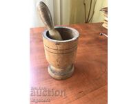 MORTAR MORTAR WOOD KNOCKED ANTIQUE ETHNIC