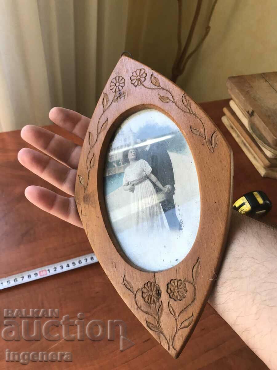 OLD PHOTO FRAME WOOD ORNAMENTS-1935-KOPRIVETS VILLAGE - 5 OLD PHOTO FRAME WOOD ORNAMENTS-1935-KOPRIVETS VILLAGE - 5