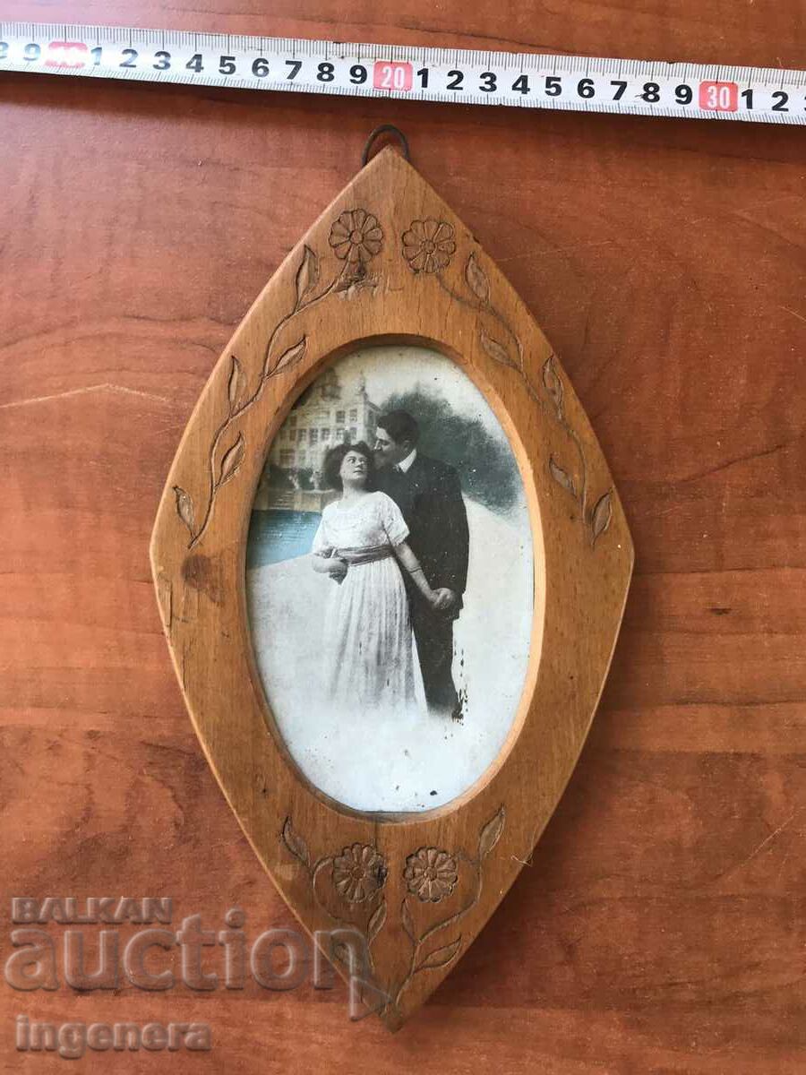 OLD PHOTO FRAME WOOD ORNAMENTS-1935-KOPRIVETS VILLAGE