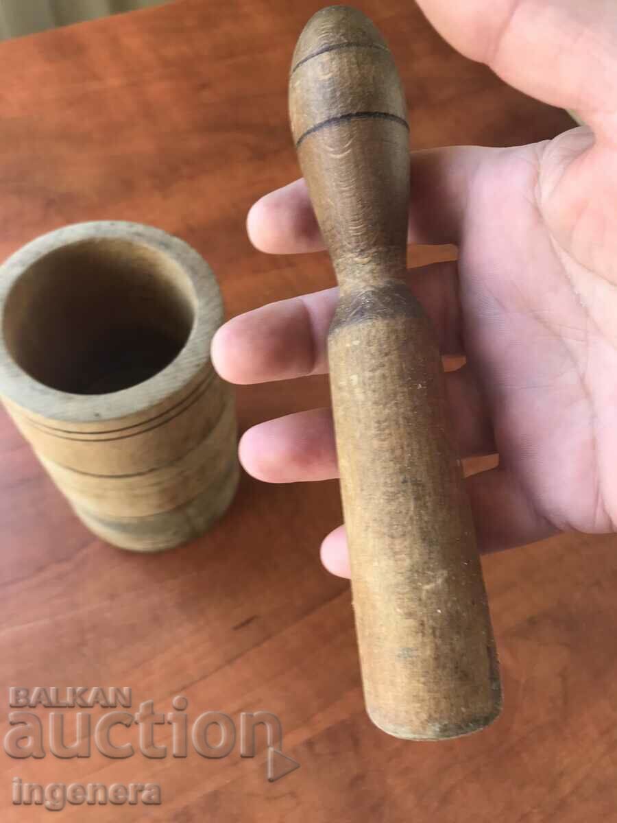 MORTAR MORTAR WOOD KNOCK ANTIQUE - 5 MORTAR MORTAR WOOD KNOCK ANTIQUE - 5