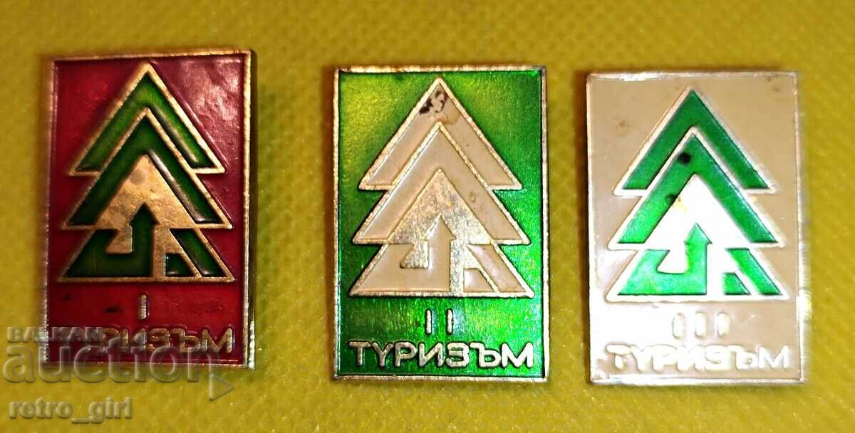 Badges - 3 pieces, tourism.