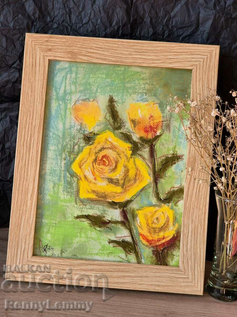 Yellow roses, original painting