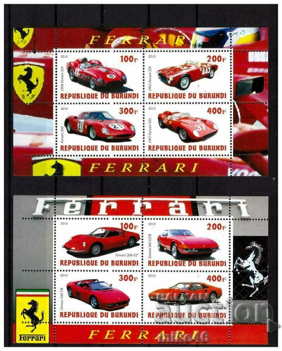 BURUNDI 2010 FERRARI car 2 clean Sindarella blocks