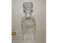 Old glass decanter 1l for whiskey brandy, excellent