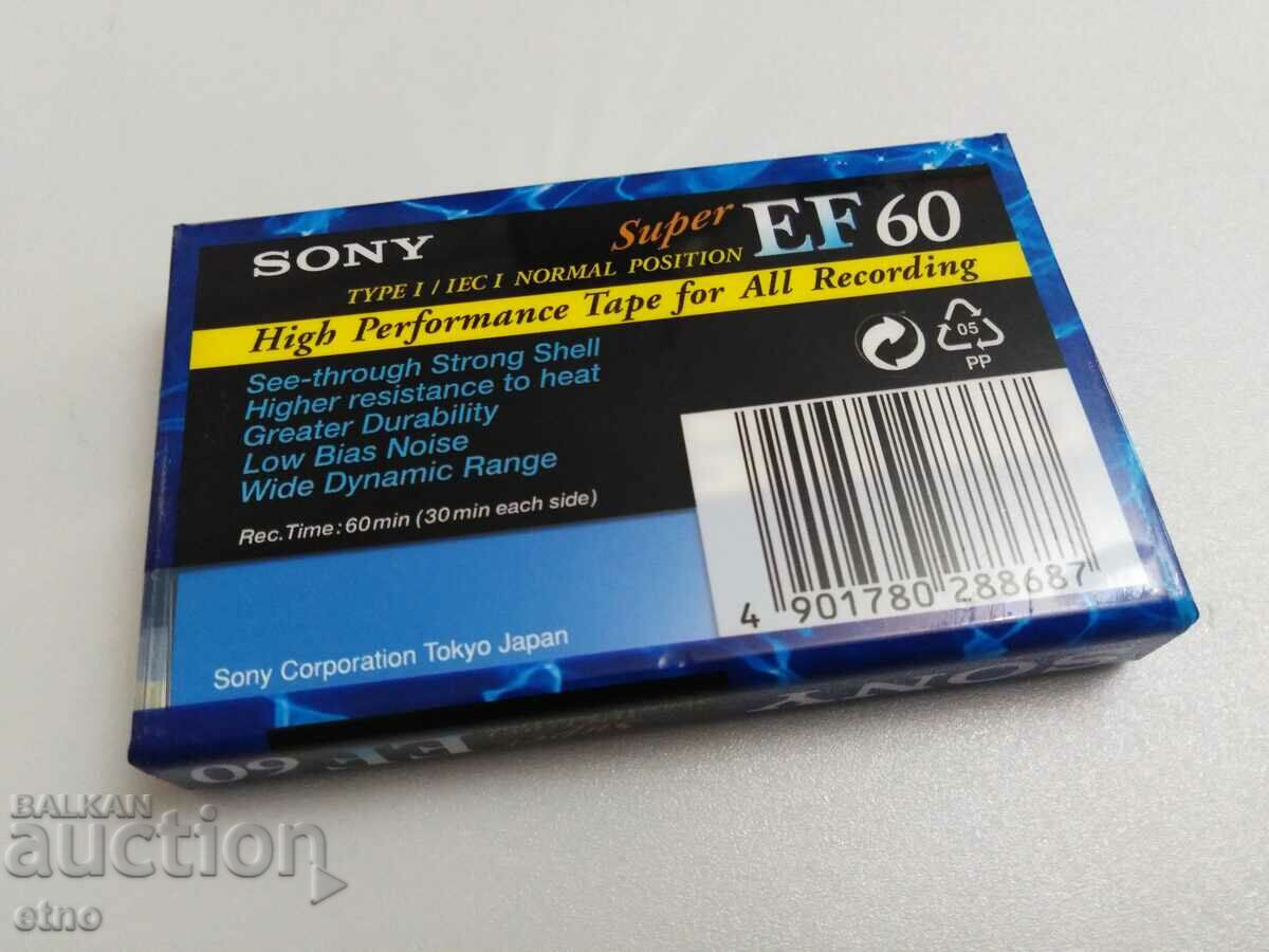 NEW AUDIO CASSETTE - SONY EF 60 SUPER, cassette, tape recorder with price 15.00 BGN | € 7.67