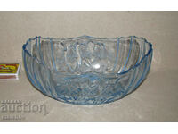 Vintage glass planter 19 cm bonbonniere blue glass