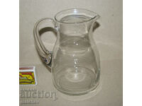 Old small 15cm jug of hand blown glass, excellent