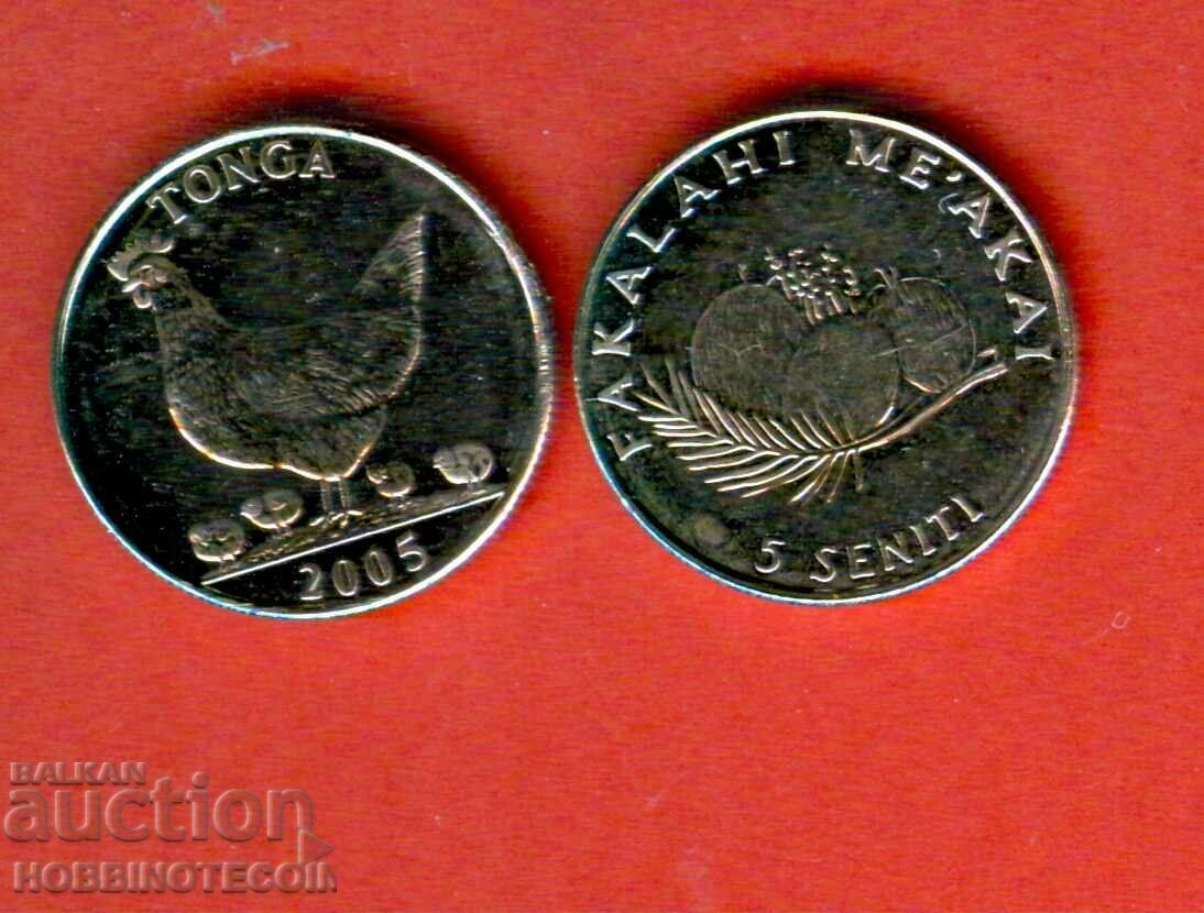 TONGA TONGA 5 Seniti τεύχος 2005 - HEN - NEW UNC