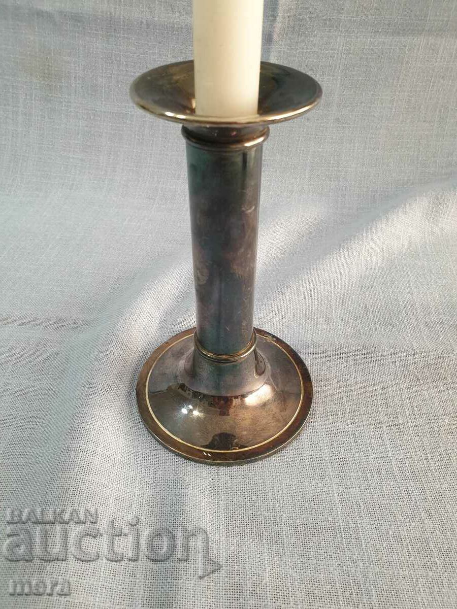 Stylish silver plated candle holder with price 26.00 BGN | € 13.29 Stylish silver plated candle holder with price 26.00 BGN | € 13.29