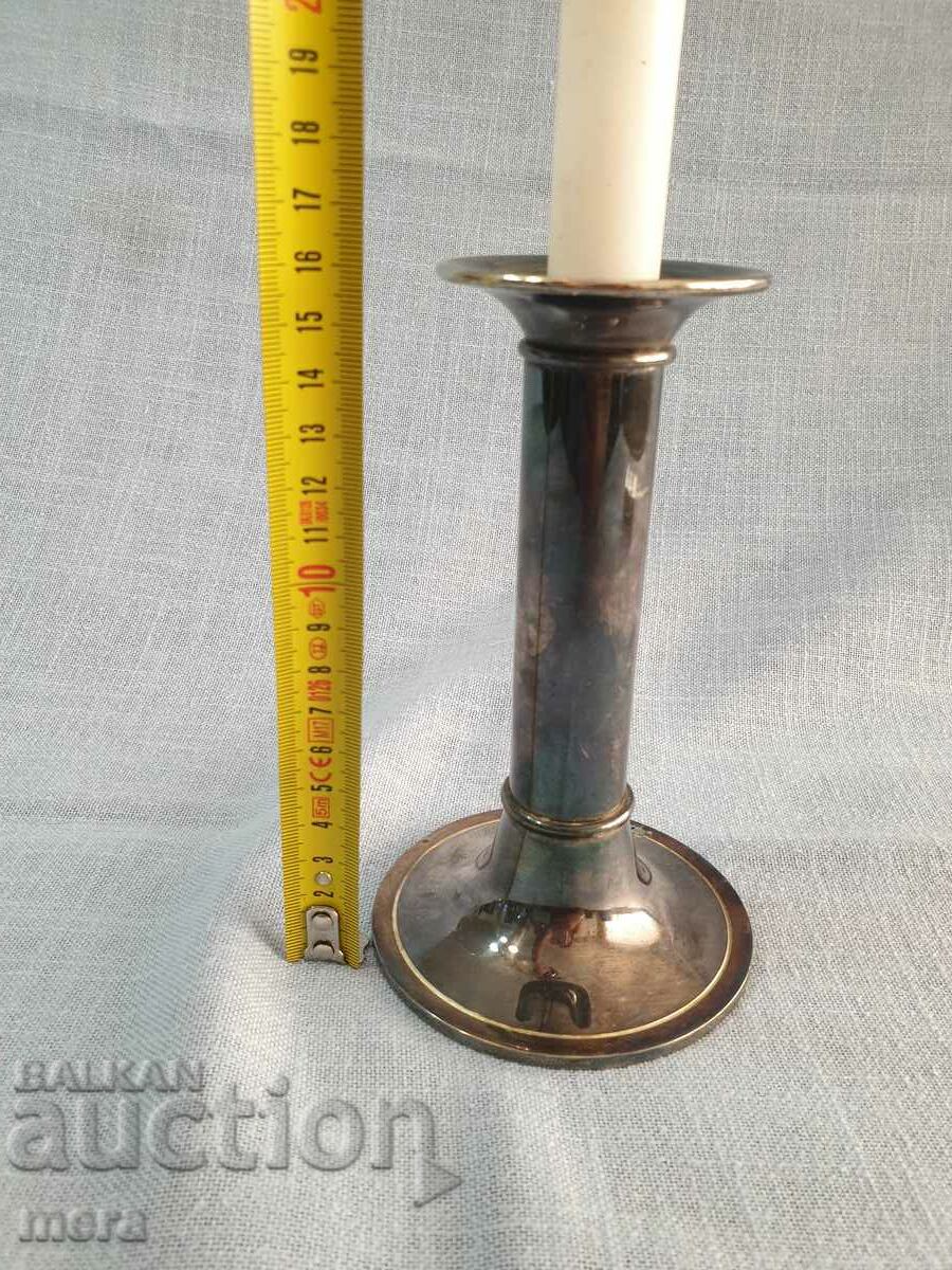 Auction Stylish silver plated candle holder Auction Stylish silver plated candle holder