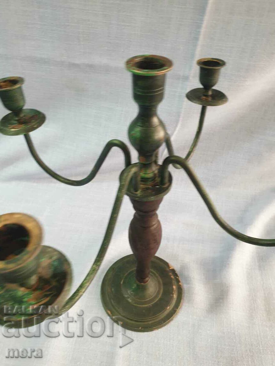 Auction Antique copper candle holder Auction Antique copper candle holder