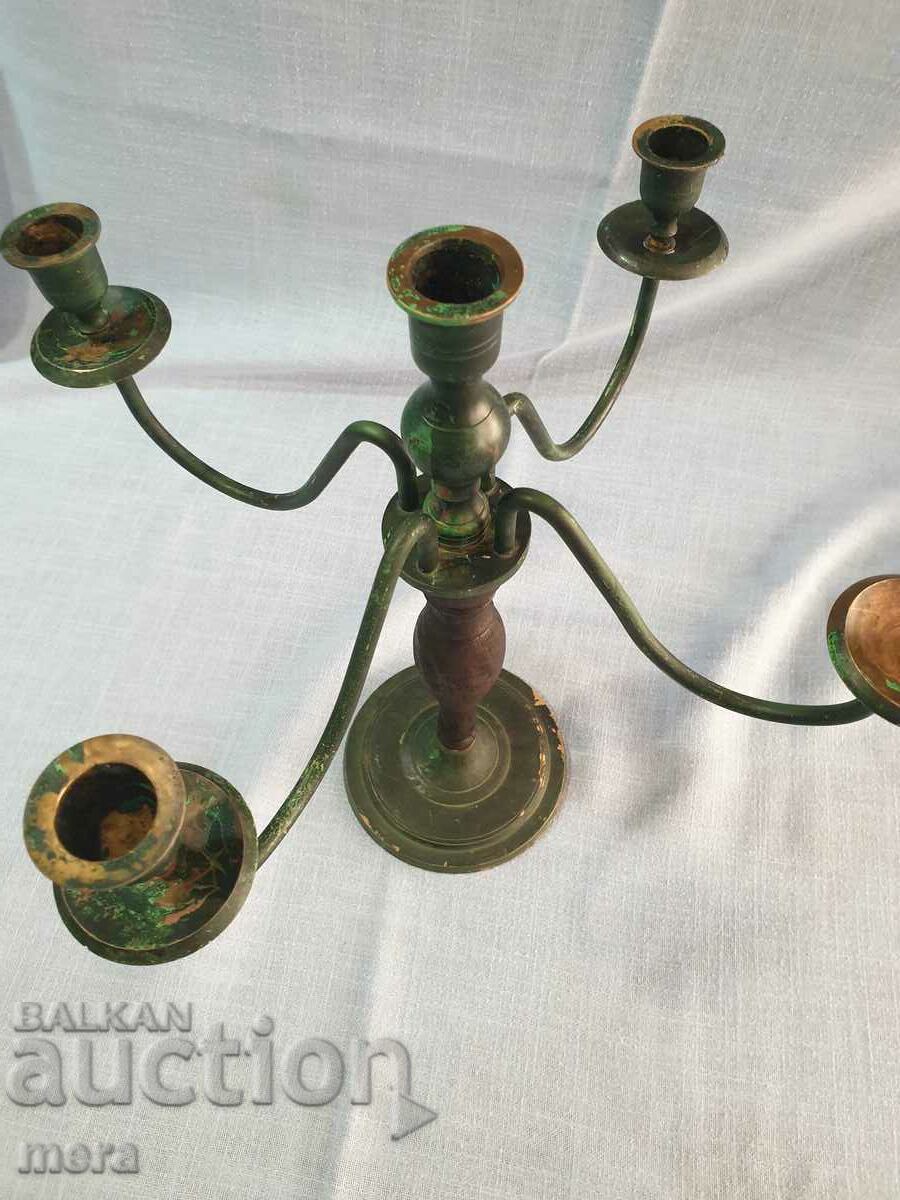 Antique copper candle holder - 5 Antique copper candle holder - 5