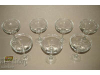 Lot of 7 Champagne Cream Glasses 1970s Excellent