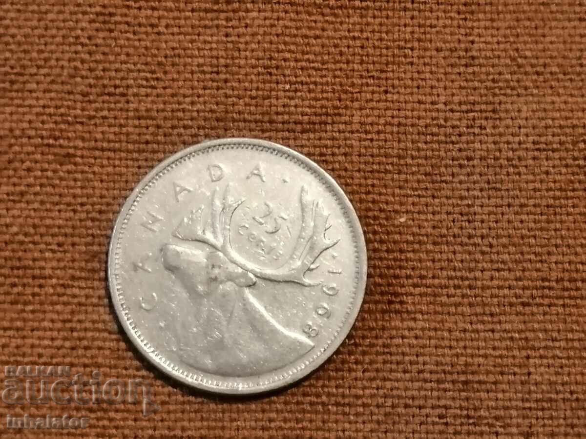 1968 25 cents Canada