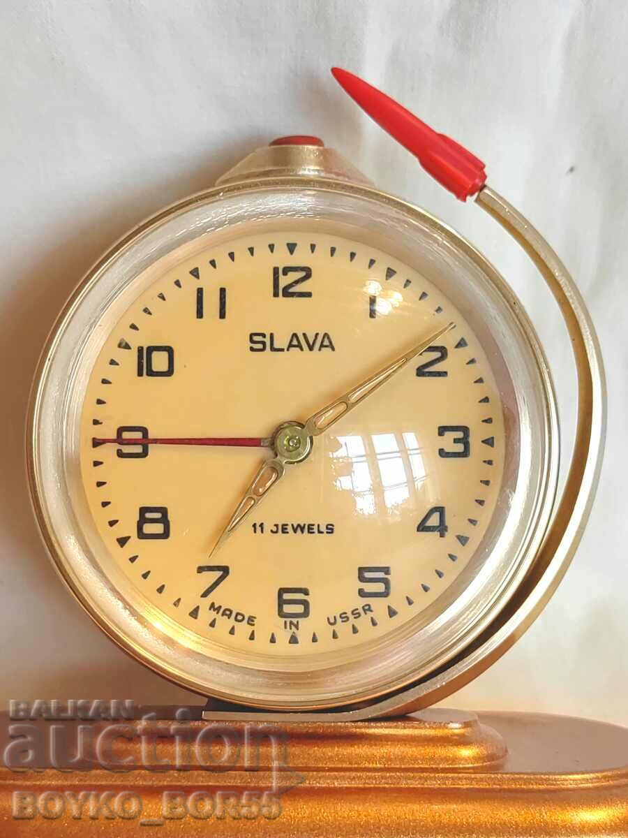 Brand New Russian USSR Clock Alarm Clock Globe Glory Rocket