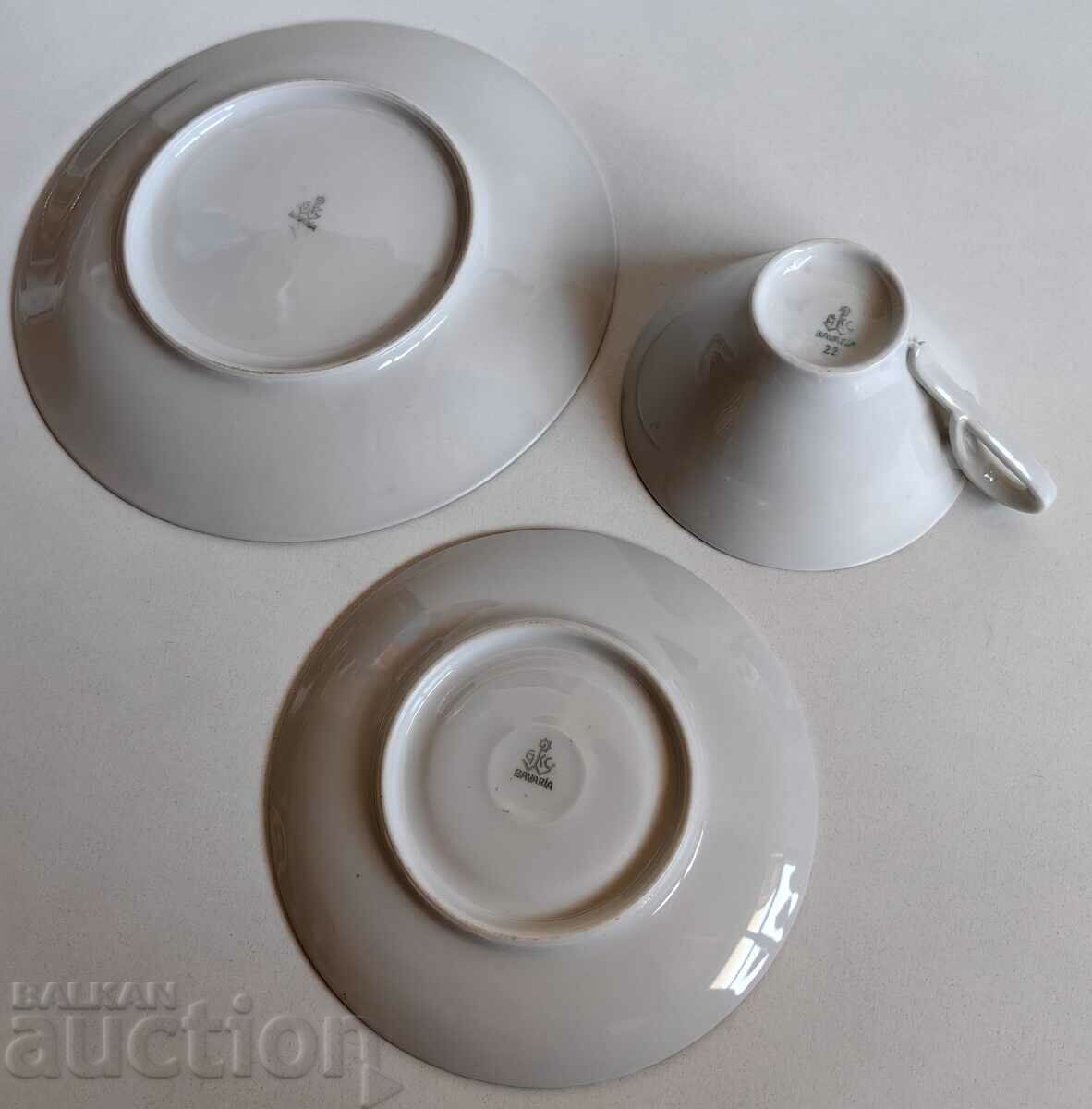 Delivery of TRIPLE SET CUP PLATE DISHES COFFEE TEA MARKED Delivery of TRIPLE SET CUP PLATE DISHES COFFEE TEA MARKED