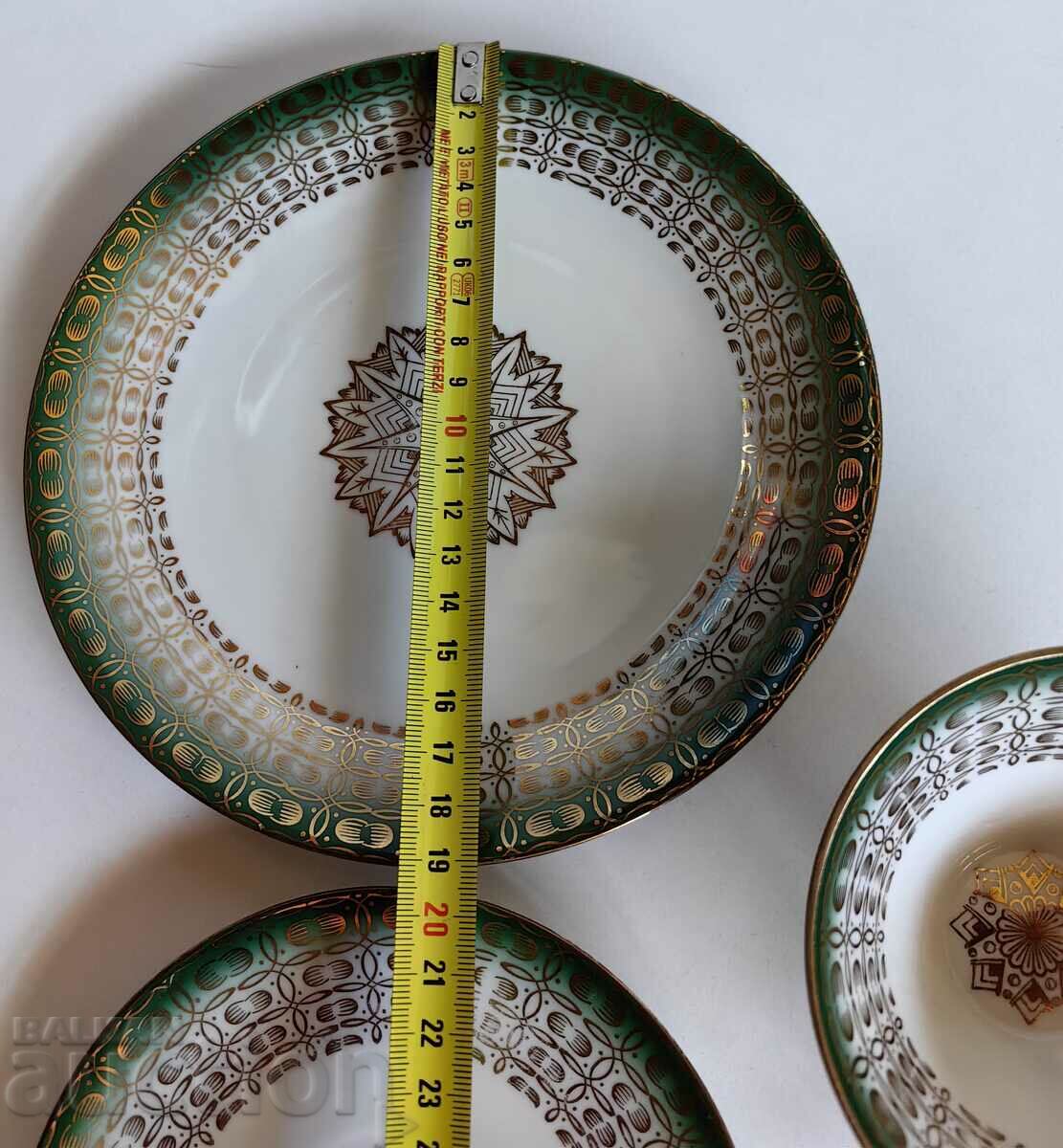 TRIPLE SET CUP PLATE DISHES COFFEE TEA MARKED - 6 TRIPLE SET CUP PLATE DISHES COFFEE TEA MARKED - 6