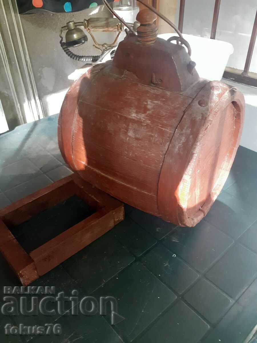 Old water barrel barrel barrel barrel primitive with stand - 5 Old water barrel barrel barrel barrel primitive with stand - 5
