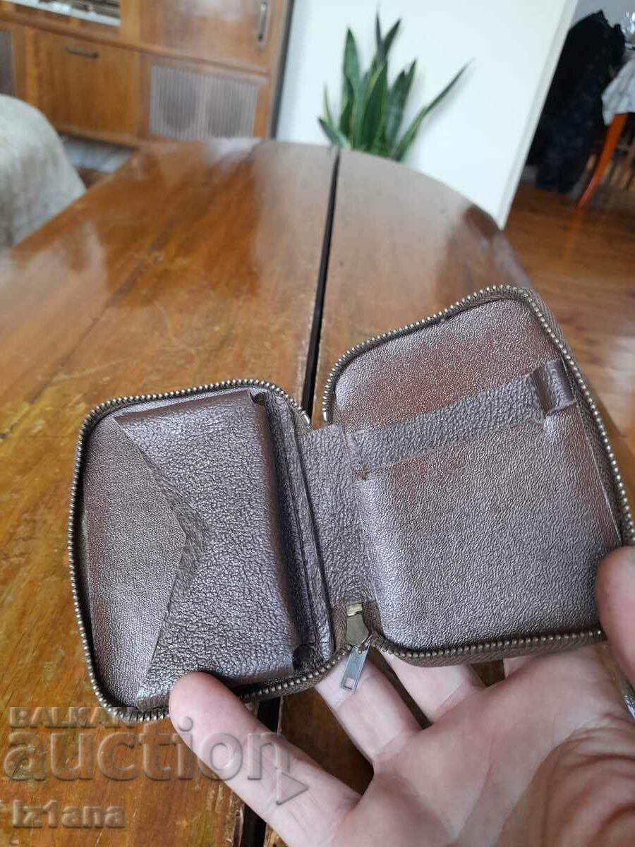 Auction  Old leather case for Skat cards