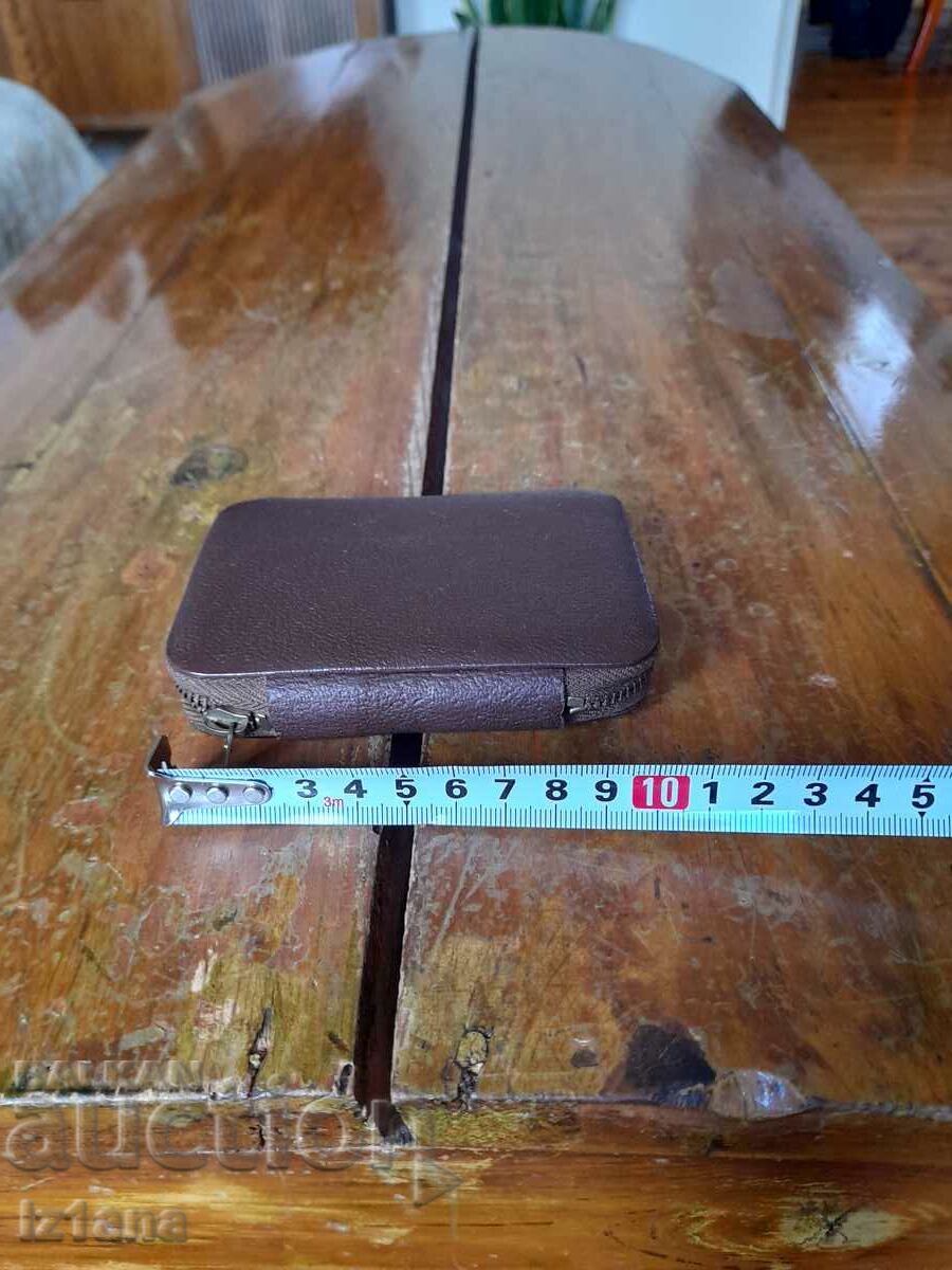 Old leather case for Skat cards - 7