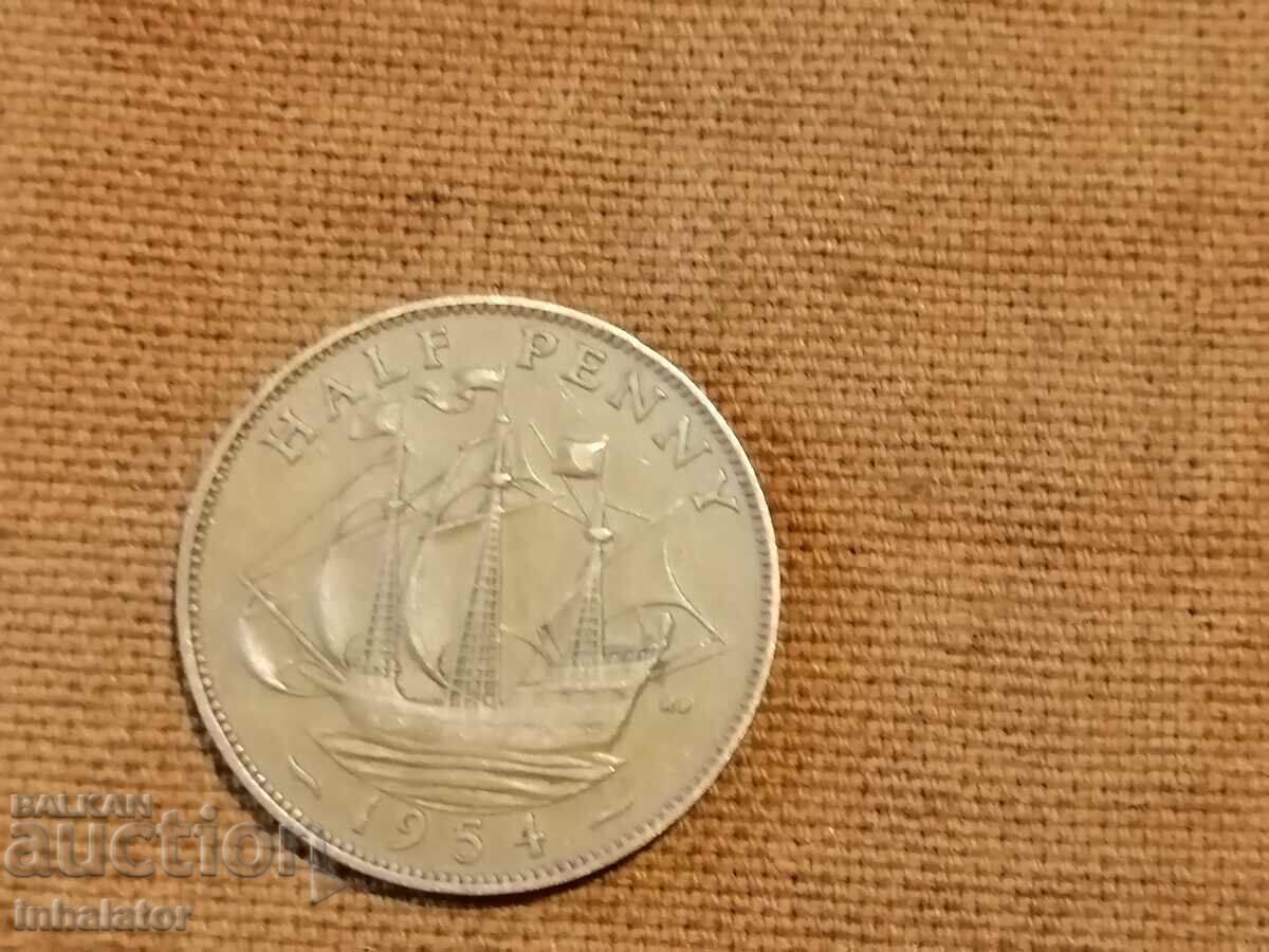 1/2 penny 1954 Navă