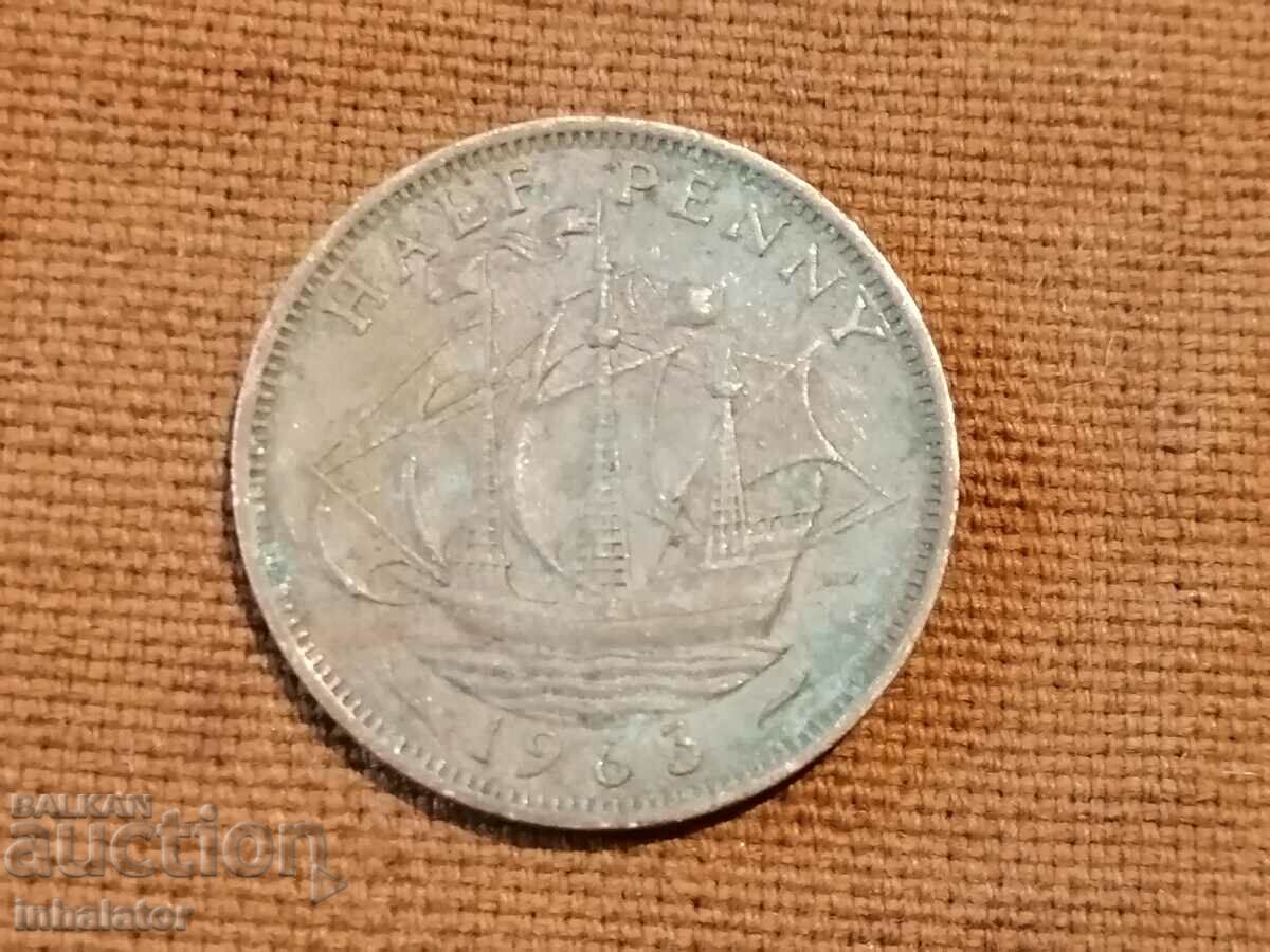 1/2 penny 1963 Navă