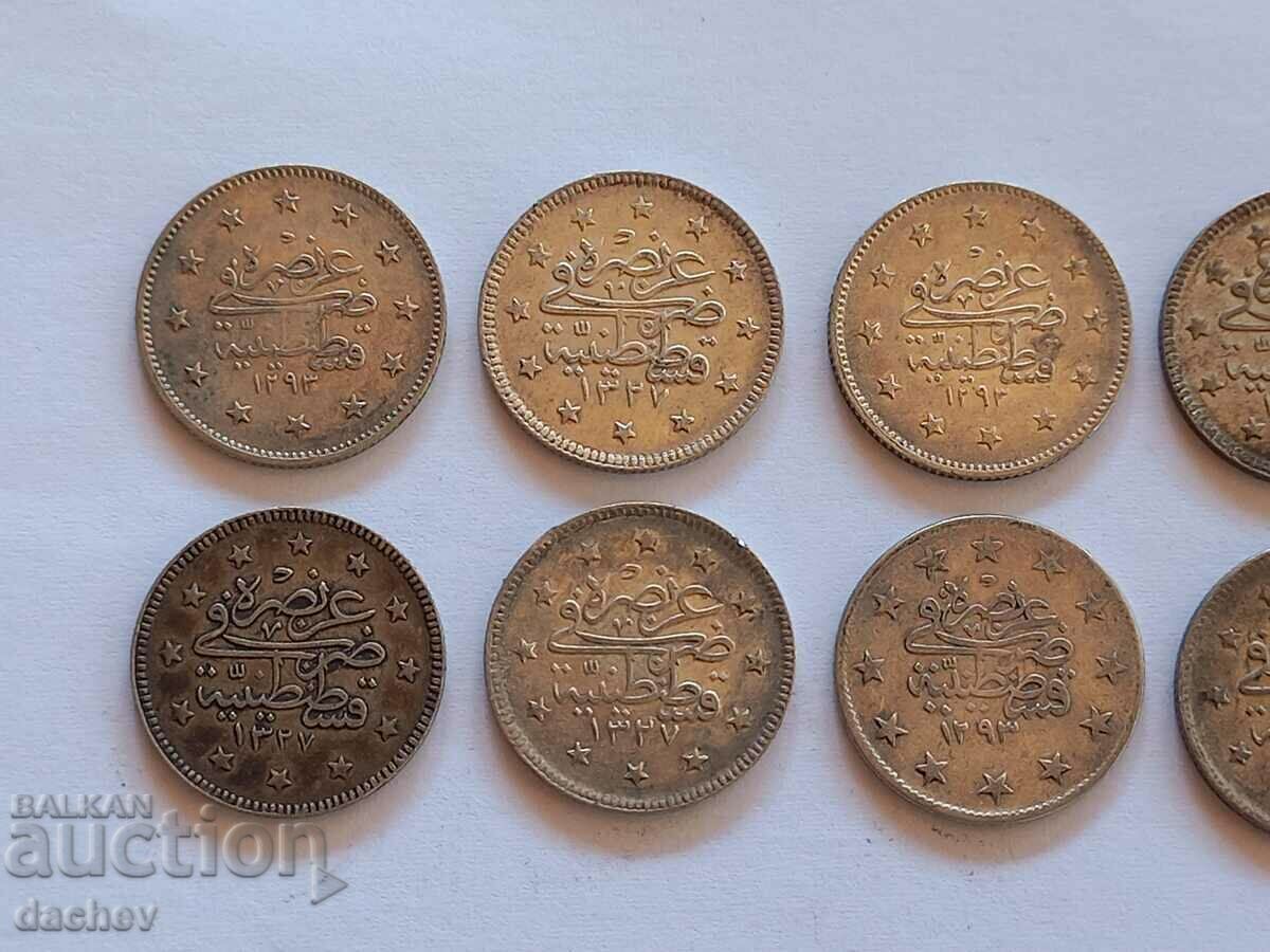 Auction  Lot 10 pcs. HELLO Silver Turkish Coins Turkey silver coins