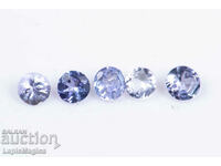 5 Pieces Tanzanite 0.34ct 2.3-2.4mm Round Cut #1