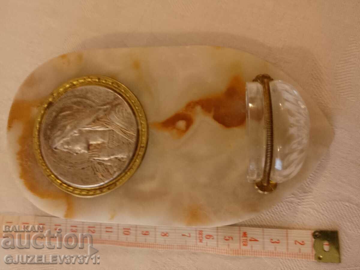 Small Vintage French Holy Water Marble Font Retro K - 5