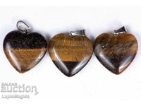 3 Tiger's Eye Pendants 20mm 48.9ct #3