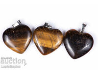 3 Tiger's Eye Pendants 20mm 49.9ct #4