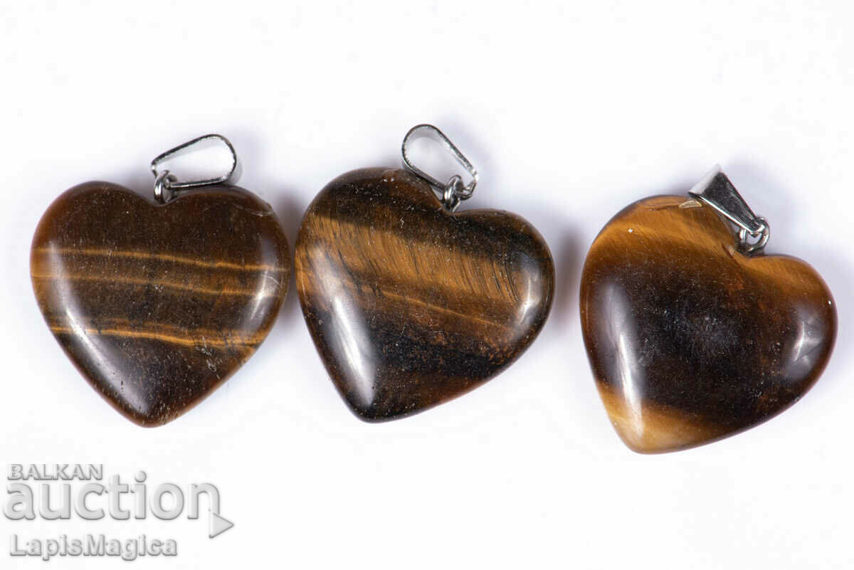 3 τμχ Tiger's Eye μενταγιόν 20mm 48ct #6