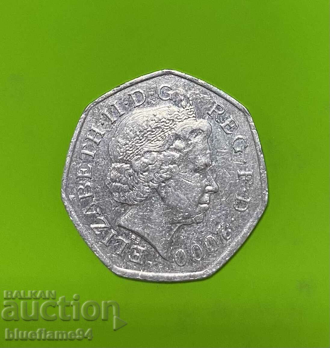 50 pence Great Britain 2000 with price 5.00 BGN | € 2.56 50 pence Great Britain 2000 with price 5.00 BGN | € 2.56
