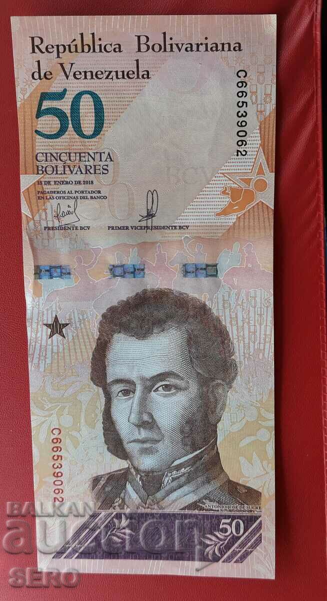 Banknote-Venezuela-50 bolivars 2018