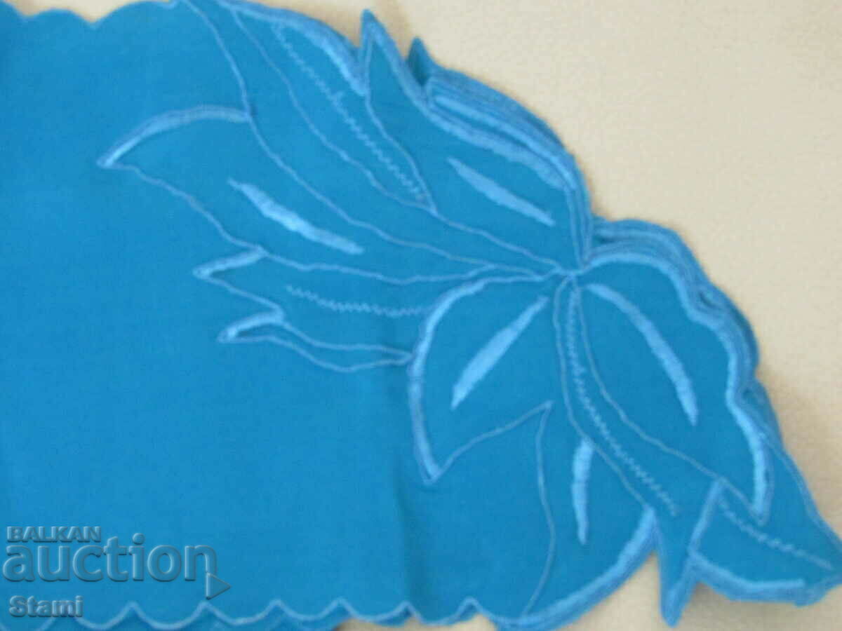 Beautiful turquoise silk scarf - 5